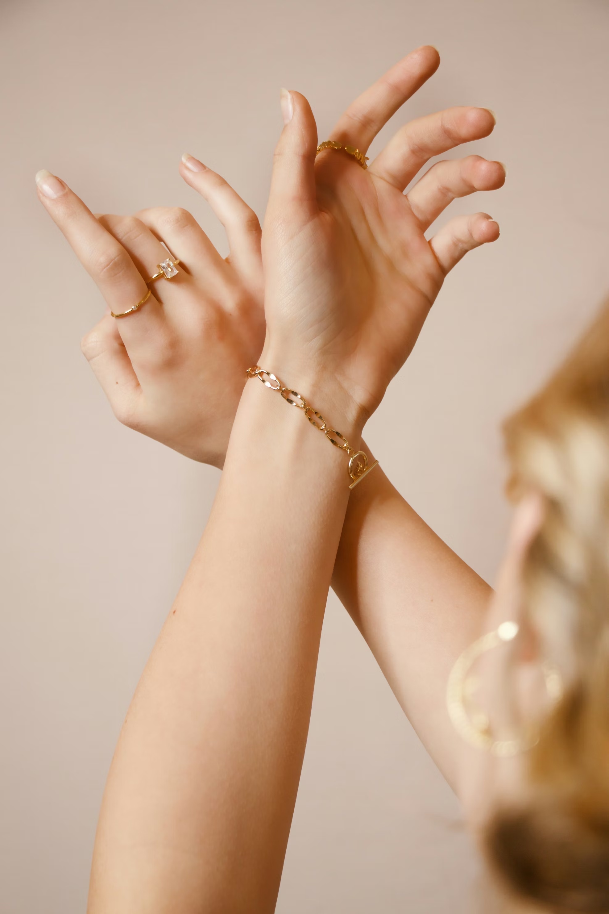 Woman wearing elegant jewelry